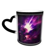 NC Ceramic Photo Coffee Mugs,Outer Space Abstract Light Natural Digitally Generated Cloud Sky Mystery Illuminated Astronomy,Custom Picture Mug Magic Heat Sensitive Color Changing Mug Milk Tea Cup Pe