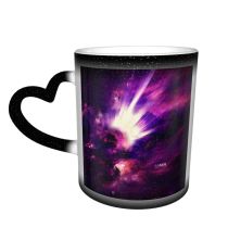 NC Ceramic Photo Coffee Mugs,Outer Space Abstract Light Natural Digitally Generated Cloud Sky Mystery Illuminated Astronomy,Custom Picture Mug Magic Heat Sensitive Color Changing Mug Milk Tea Cup Pe