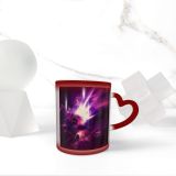 NC Ceramic Photo Coffee Mugs,Outer Space Abstract Light Natural Digitally Generated Cloud Sky Mystery Illuminated Astronomy,Custom Picture Mug Magic Heat Sensitive Color Changing Mug Milk Tea Cup Pe