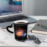 NC Ceramic Photo Coffee Mugs,Outer Space Astrology Creativity Supernova Astronomy Alien Illuminated Planet Surreal Exploding Futuristic,Custom Picture Mug Magic Heat Sensitive Color Changing Mug Mil