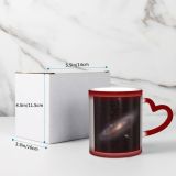 NC Ceramic Photo Coffee Mugs,Outer Space Astronomy Telescope Galaxy Beauty Constellation Illuminated Infinity Majestic Night Outdoors,Custom Picture Mug Magic Heat Sensitive Color Changing Mug Milk