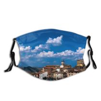 NC Azure Sky Cloud Wallpapers Architecture Italy Pictures Urban Molise Building Italie Images Dust Washable Reusable Filter and Reusable Mouth Warm Windproof Cotton Face