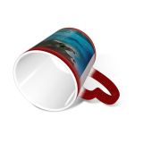 NC Ceramic Photo Coffee Mugs,Okinawa Prefecture Beach Sea High Aerial Beauty Coastal Feature Coastline Space Coral,Custom Picture Mug Magic Heat Sensitive Color Changing Mug Milk Tea Cup Personalize