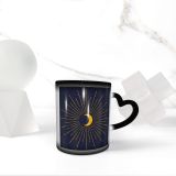 NC Ceramic Photo Coffee Mugs,Outer Space Abstract Adventure Art Aspirations Cartoon Childhood Crescent Decoration Distressed Dreaming,Custom Picture Mug Magic Heat Sensitive Color Changing Mug Milk