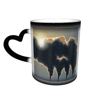 NC Ceramic Photo Coffee Mugs,Air Pollution Atmosphere Carbon Dioxide Change Chemical Chimney Cloud Sky Coal Fired,Custom Picture Mug Magic Heat Sensitive Color Changing Mug Milk Tea Cup Personalized