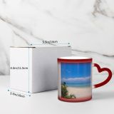 NC Ceramic Photo Coffee Mugs,Okinawa Prefecture Sea Beach Sand Sky Beauty Cloud Growth Horizon Over Land,Custom Picture Mug Magic Heat Sensitive Color Changing Mug Milk Tea Cup Personalized Gifts fo