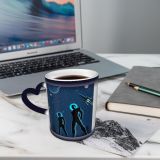 NC Ceramic Photo Coffee Mugs,Outer Space 970 979 Cartoon Comic Science Astronaut Cosmonaut Couple Relationship Explorer,Custom Picture Mug Magic Heat Sensitive Color Changing Mug Milk Tea Cup Person