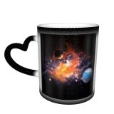 NC Ceramic Photo Coffee Mugs,Outer Space Astrology Creativity Supernova Astronomy Alien Illuminated Planet Surreal Exploding Futuristic,Custom Picture Mug Magic Heat Sensitive Color Changing Mug Mil