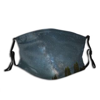 NC Astronomy Sky Summer Dark Outer Wallpapers Grey Way Exposure Pictures Universe Galaxy Dust Washable Reusable Filter and Reusable Mouth Warm Windproof Cotton Face