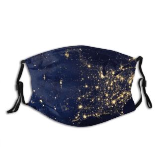 NC Astronomy Sky Usa Light Wallpapers Nasa Pictures Universe Galaxy States America Images Dust Washable Reusable Filter and Reusable Mouth Warm Windproof Cotton Face