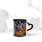 NC Ceramic Photo Coffee Mugs,Oil Tanker Aerial Directly Above Hong Kong Refinery Air Pollution Anchor Vessel,Custom Picture Mug Magic Heat Sensitive Color Changing Mug Milk Tea Cup Personalized Gift