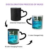 NC Ceramic Photo Coffee Mugs,Okinawa Prefecture Beach Sea High Aerial Beauty Coastal Feature Coastline Space Coral,Custom Picture Mug Magic Heat Sensitive Color Changing Mug Milk Tea Cup Personalize