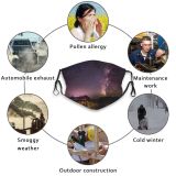 NC Astronomy Sky Outer Way Wallpapers Grey Glow Light Pictures Universe Galaxy Behind Dust Washable Reusable Filter and Reusable Mouth Warm Windproof Cotton Face