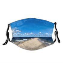 NC Azure Sky Summer Poland Wallpapers Land Pictures Coast Sea Ocean Shoreline Commons Dust Washable Reusable Filter and Reusable Mouth Warm Windproof Cotton Face