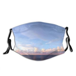 NC Azure Sky Expanse Quiet Cloud Wallpapers Silent Calm Pictures Pastel Serene Tranquil Dust Washable Reusable Filter and Reusable Mouth Warm Windproof Cotton Face