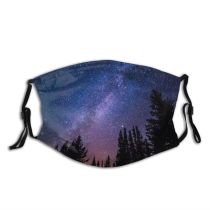 NC Astronomy Sky Public Outer Wallpapers Way Domain Pictures Universe Galaxy Wilderness Star Dust Washable Reusable Filter and Reusable Mouth Warm Windproof Cotton Face