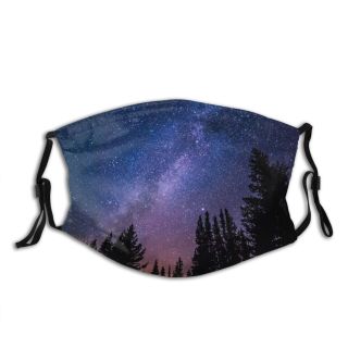NC Astronomy Sky Public Outer Wallpapers Way Domain Pictures Universe Galaxy Wilderness Star Dust Washable Reusable Filter and Reusable Mouth Warm Windproof Cotton Face