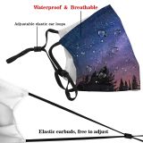 NC Astronomy Sky Public Outer Wallpapers Way Domain Pictures Universe Galaxy Wilderness Star Dust Washable Reusable Filter and Reusable Mouth Warm Windproof Cotton Face
