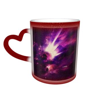 NC Ceramic Photo Coffee Mugs,Outer Space Abstract Light Natural Digitally Generated Cloud Sky Mystery Illuminated Astronomy,Custom Picture Mug Magic Heat Sensitive Color Changing Mug Milk Tea Cup Pe