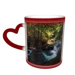 NC Ceramic Photo Coffee Mugs,Akame Shijyuhachi Beauty Clean Environmental Conservation Flowing Forest Freshness Grass Idyllic Japan,Custom Picture Mug Magic Heat Sensitive Color Changing Mug Milk Te