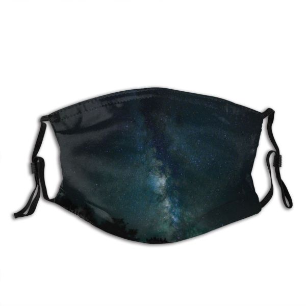 NC Astronomy Sky Public Outer Wallpapers Way Grey Domain Silhouette Pictures Universe Galaxy Dust Washable Reusable Filter and Reusable Mouth Warm Windproof Cotton Face