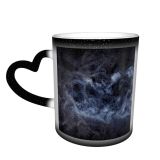 NC Ceramic Photo Coffee Mugs,Outer Space Alien Planet Landscape Scenery Dark Futuristic Arid Barren Topics Digitally,Custom Picture Mug Magic Heat Sensitive Color Changing Mug Milk Tea Cup Personali