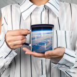 NC Ceramic Photo Coffee Mugs,Outer Space Above Aerial Beauty Cloud Sky Cloudscape Cumulus Digital Enhancement Earth's,Custom Picture Mug Magic Heat Sensitive Color Changing Mug Milk Tea Cup Personal