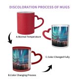 NC Ceramic Photo Coffee Mugs,Alaska State Arctic Astronomy Aurora Borealis Beach Canada Temperature Finland Finnish Lapland,Custom Picture Mug Magic Heat Sensitive Color Changing Mug Milk Tea Cup Pe