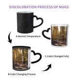 NC Ceramic Photo Coffee Mugs,Alabama State Autumn Forest Gulf Coast States Leaf Muscle Shoals Outdoors Tree,Custom Picture Mug Magic Heat Sensitive Color Changing Mug Milk Tea Cup Personalized Gifts