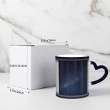 NC Ceramic Photo Coffee Mugs,Outer Space Atmospheric Mood Dust Sky Deep Hill Fantasy Galaxy Dark Landscape,Custom Picture Mug Magic Heat Sensitive Color Changing Mug Milk Tea Cup Personalized Gifts
