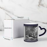 NC Ceramic Photo Coffee Mugs,Old Fashioned Sea Storm Cape Horn Nautical Vessel 8th Century Armed Forces,Custom Picture Mug Magic Heat Sensitive Color Changing Mug Milk Tea Cup Personalized Gifts for