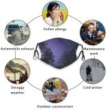 NC Astronomy Sky Public Outer Wallpapers Way Forest Domain Silhouette Pictures Universe Galaxy Dust Washable Reusable Filter and Reusable Mouth Warm Windproof Cotton Face