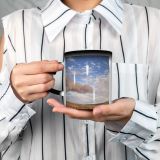 NC Ceramic Photo Coffee Mugs,Air Pollution Arizona Beauty Cloud Sky Desert Environmental Issues Factory Heat Temperature,Custom Picture Mug Magic Heat Sensitive Color Changing Mug Milk Tea Cup Perso