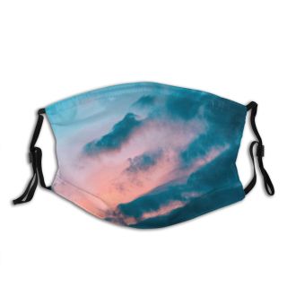 NC Azure Sky Cloud Texture Wallpapers Abstract Pictures Dusk Dawn Pastel Commons Images Dust Washable Reusable Filter and Reusable Mouth Warm Windproof Cotton Face