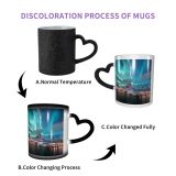 NC Ceramic Photo Coffee Mugs,Alaska State Arctic Astronomy Aurora Borealis Beach Canada Temperature Finland Finnish Lapland,Custom Picture Mug Magic Heat Sensitive Color Changing Mug Milk Tea Cup Pe