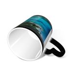 NC Ceramic Photo Coffee Mugs,Okinawa Prefecture Beach Sea High Aerial Beauty Coastal Feature Coastline Space Coral,Custom Picture Mug Magic Heat Sensitive Color Changing Mug Milk Tea Cup Personalize