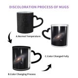 NC Ceramic Photo Coffee Mugs,Outer Space Astronomy Telescope Galaxy Beauty Constellation Illuminated Infinity Majestic Night Outdoors,Custom Picture Mug Magic Heat Sensitive Color Changing Mug Milk