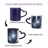 NC Ceramic Photo Coffee Mugs,Airplane Atmospheric Mood Change Cloud Sky Cloudscape Commercial Space Directly Above Dramatic,Custom Picture Mug Magic Heat Sensitive Color Changing Mug Milk Tea Cup Pe