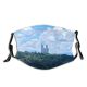 NC Azure Sky Cloud Wallpapers Grey Architecture Pictures City Urban High Office Metropolis Dust Washable Reusable Filter and Reusable Mouth Warm Windproof Cotton Face