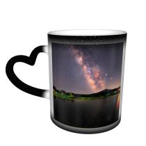 NC Ceramic Photo Coffee Mugs,Akita Prefecture Astronomy Beauty Clear Sky Constellation East Famous Place Galaxy Geology,Custom Picture Mug Magic Heat Sensitive Color Changing Mug Milk Tea Cup Person