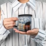 NC Ceramic Photo Coffee Mugs,Oil Tanker Ship Container Sea Old Nautical Vessel Sunset Shipping Freight Transportation,Custom Picture Mug Magic Heat Sensitive Color Changing Mug Milk Tea Cup Personal