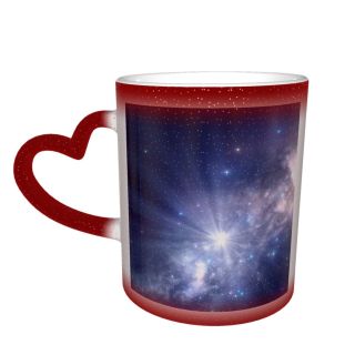 NC Ceramic Photo Coffee Mugs,Outer Space Art Astronomy Digitally Generated Ethereal Light Natural Milky Way Star,Custom Picture Mug Magic Heat Sensitive Color Changing Mug Milk Tea Cup Personalized