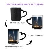 NC Ceramic Photo Coffee Mugs,Air Pollution Arizona Built Structure Cloud Sky Coal Distant Dusk Electricity Factory,Custom Picture Mug Magic Heat Sensitive Color Changing Mug Milk Tea Cup Personalize