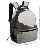 NC Children's Backpack Boats Bay Tourism Ha Port Archipelago Landscape Daylight Mountains Pier Travel Watercrafts Preschool Nursery Travel Bag