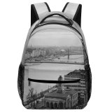NC Children's Backpack Boats Center Street Coast City Europe Docked Clouds Port Formation Pier Travel Preschool Nursery Travel Bag