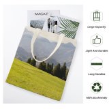NC Great Martin Canvas Tote Bag Double Field Outdoors Grassland Countryside Farm Rural Meadow Abies Fir Plant Tree white-style1 38×41cm