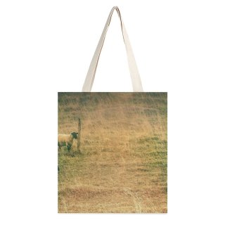NC Great Martin Canvas Tote Bag Double Field Grassland Outdoors Sheep Countryside Farm Grazing Meadow Pasture Ranch Rural Antelope white-style1 38×41cm