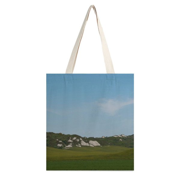 NC Great Martin Canvas Tote Bag Double Field Outdoors Grassland Countryside Grass Plant Farm Rural Meadow Hill Plateau Pasture white-style1 38×41cm