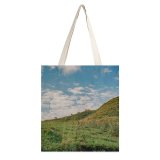 NC Great Martin Canvas Tote Bag Double Field Grassland Outdoors Slope Countryside Mound Land Munich Summer Alps Hike Trip white-style1 38×41cm