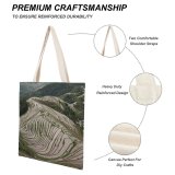 NC Great Martin Canvas Tote Bag Double Field Outdoors Grassland Paddy Countryside Scenery Grey Birds Wildlife Zebra Landscape Rural white-style1 38×41cm